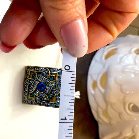 Kathy Levine -vintage, statement,  teal serendipity ring Sz. 8 - Picture 6 of 6